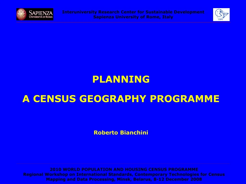 planning a census geography programme roberto