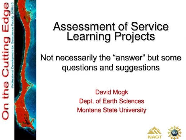 David Mogk Dept. of Earth Sciences Montana State University