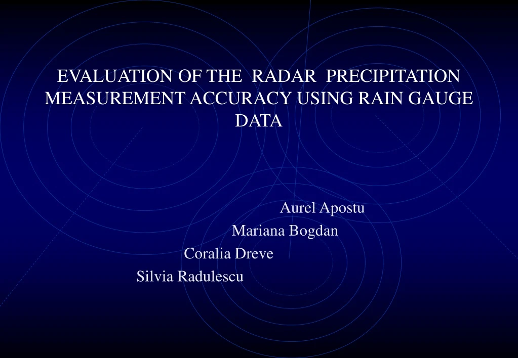 evaluation of the radar precipitation measurement accuracy using rain gauge data