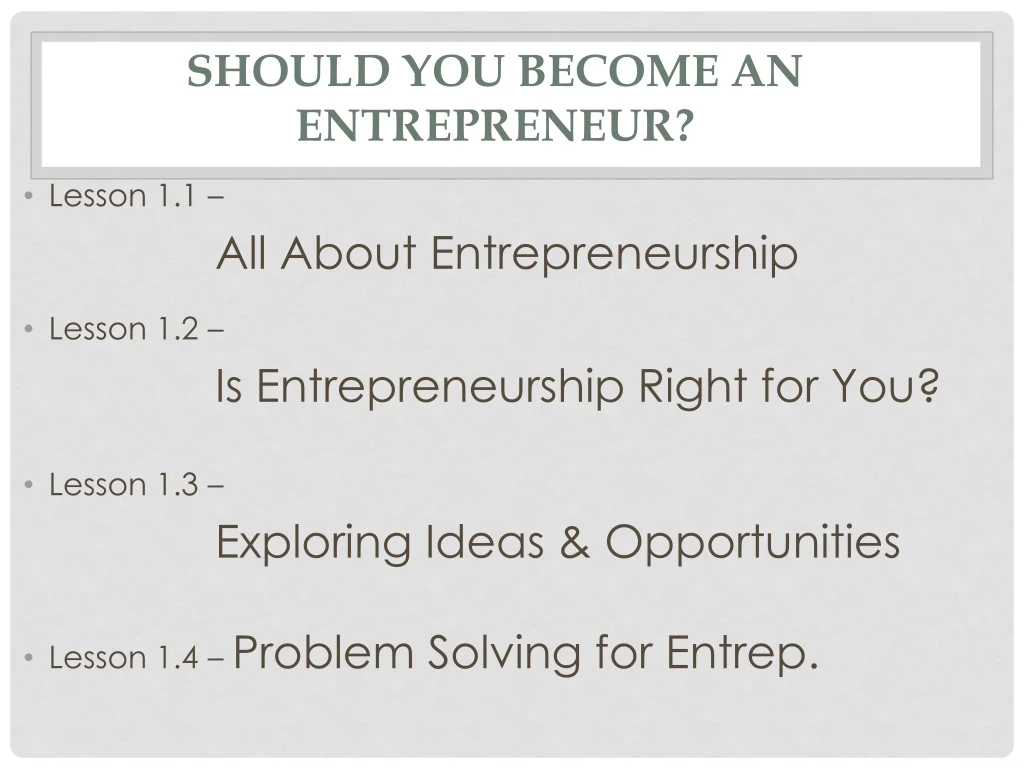 should you become an entrepreneur