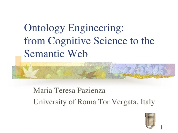 Ontology Engineering:  from  Cognitive Science to the Semantic Web