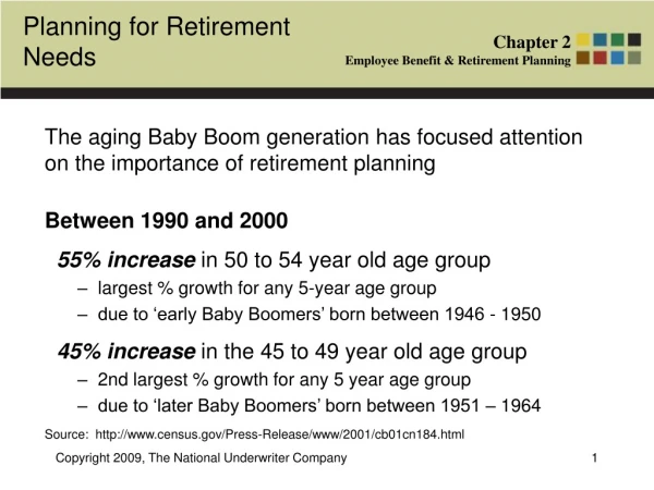 The aging Baby Boom generation has focused attention on the importance of retirement planning