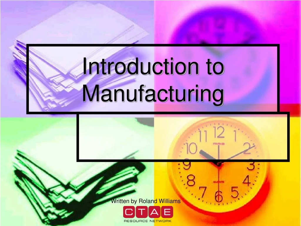 introduction to manufacturing