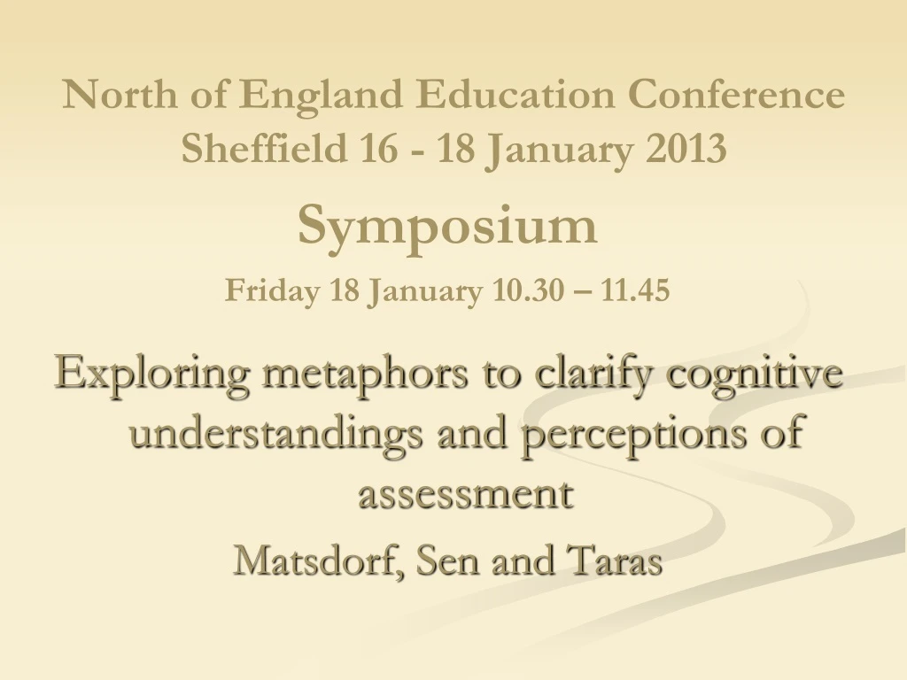 north of england education conference sheffield 16 18 january 2013