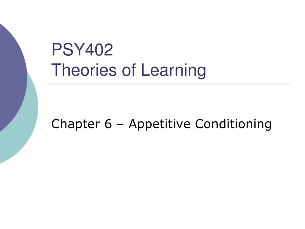 psy402 theories of learning