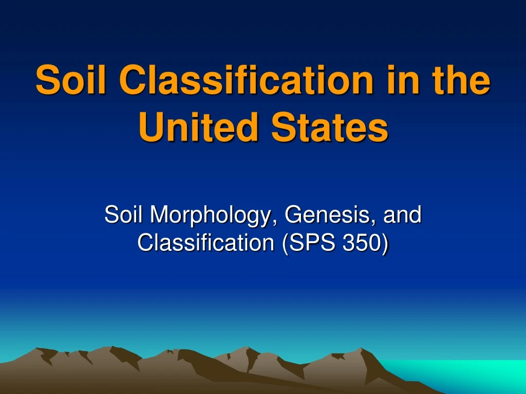 soil classification in the united states