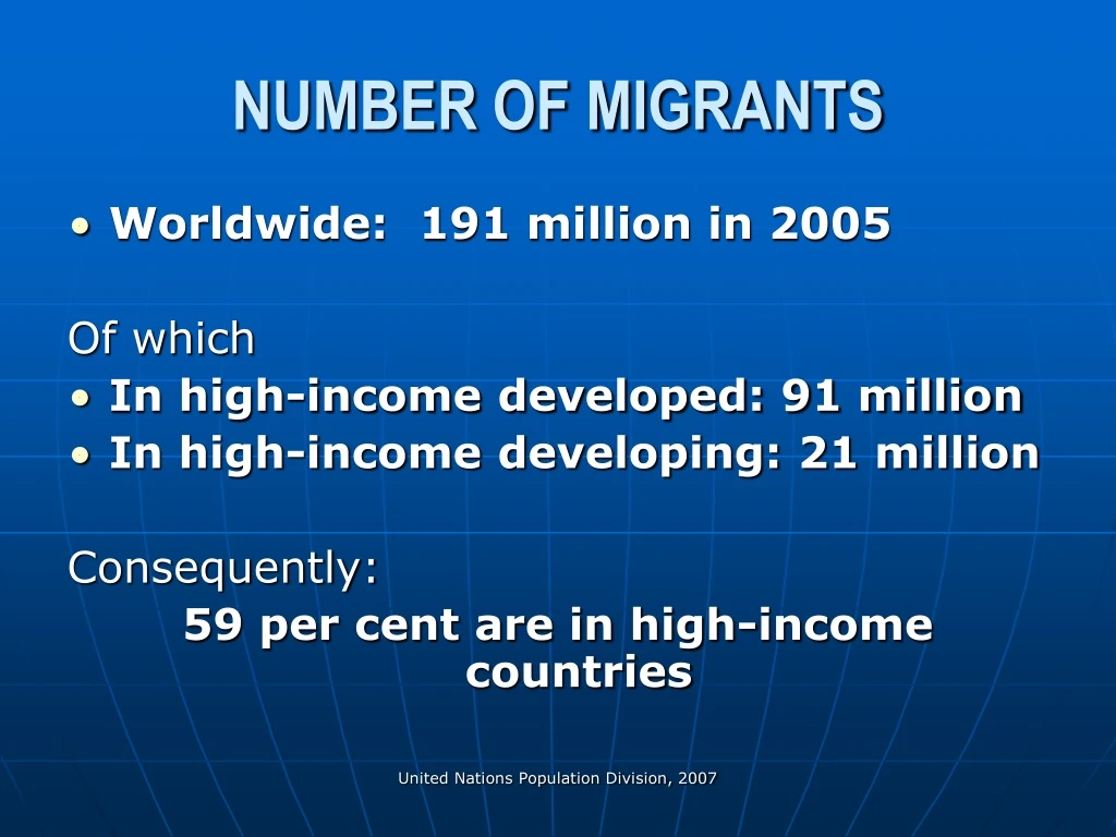 number of migrants