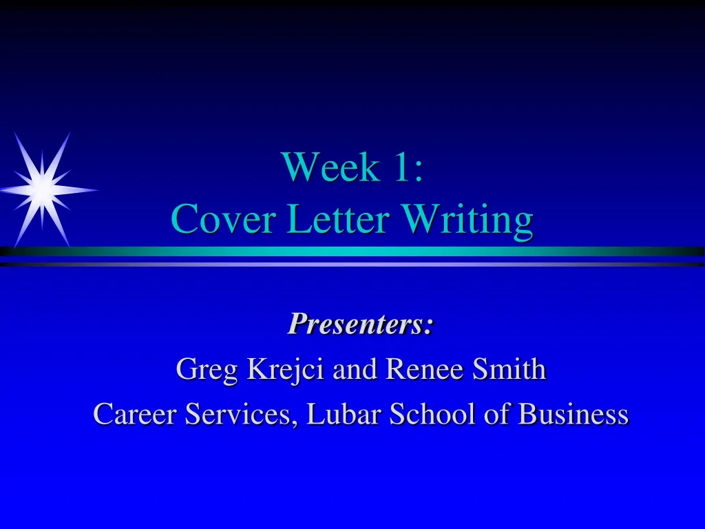 week 1 cover letter writing