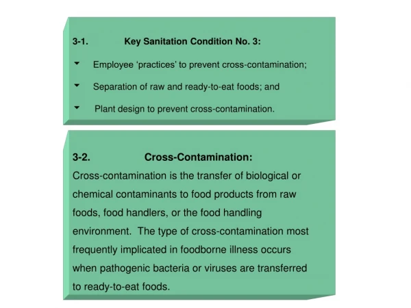 3-1.              Key Sanitation Condition No. 3: