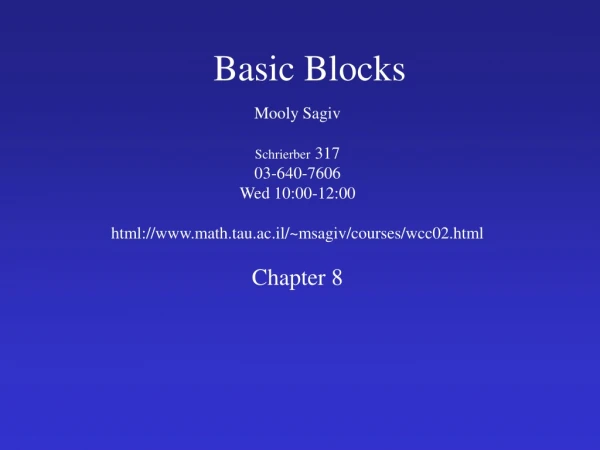 Basic Blocks