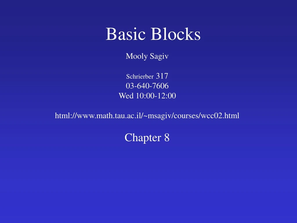 basic blocks