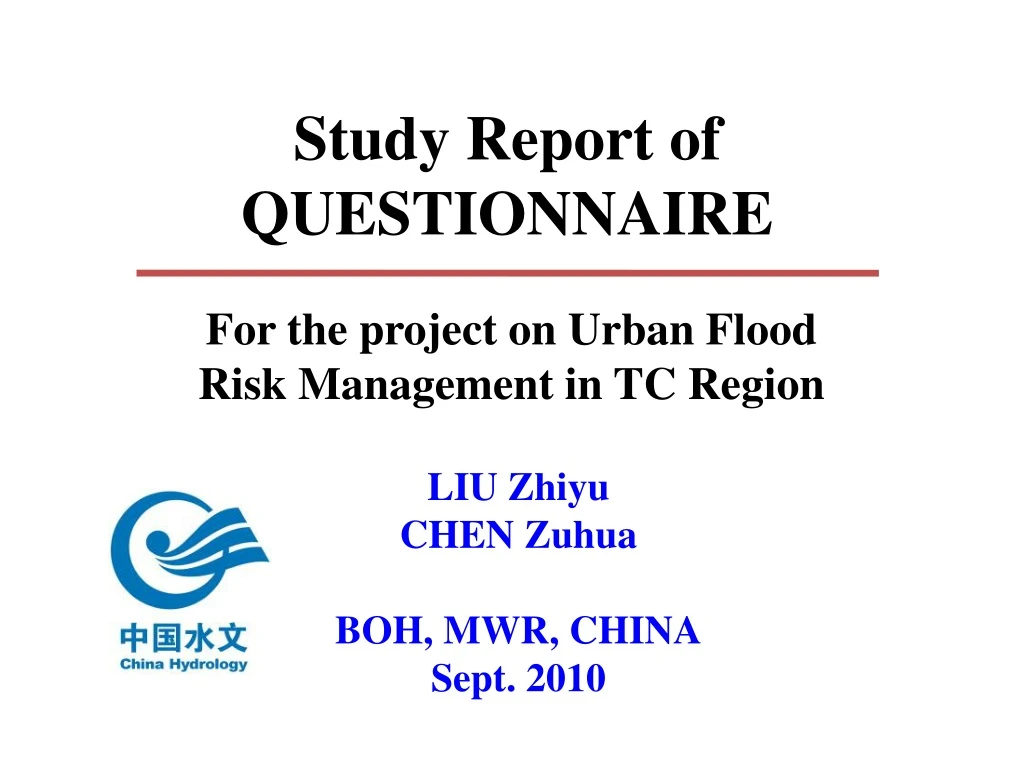 study report of questionnaire