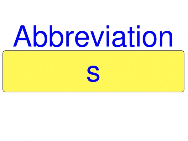 Abbreviations