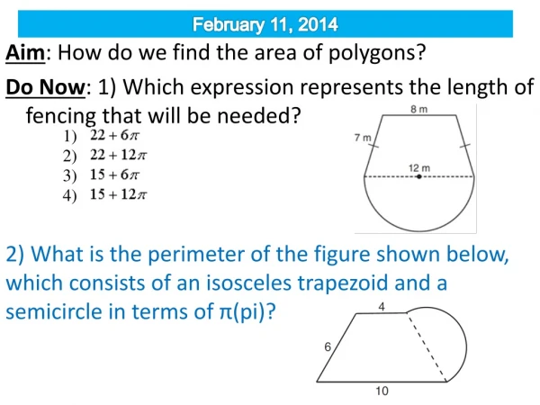 Aim : How do we find the area of polygons?