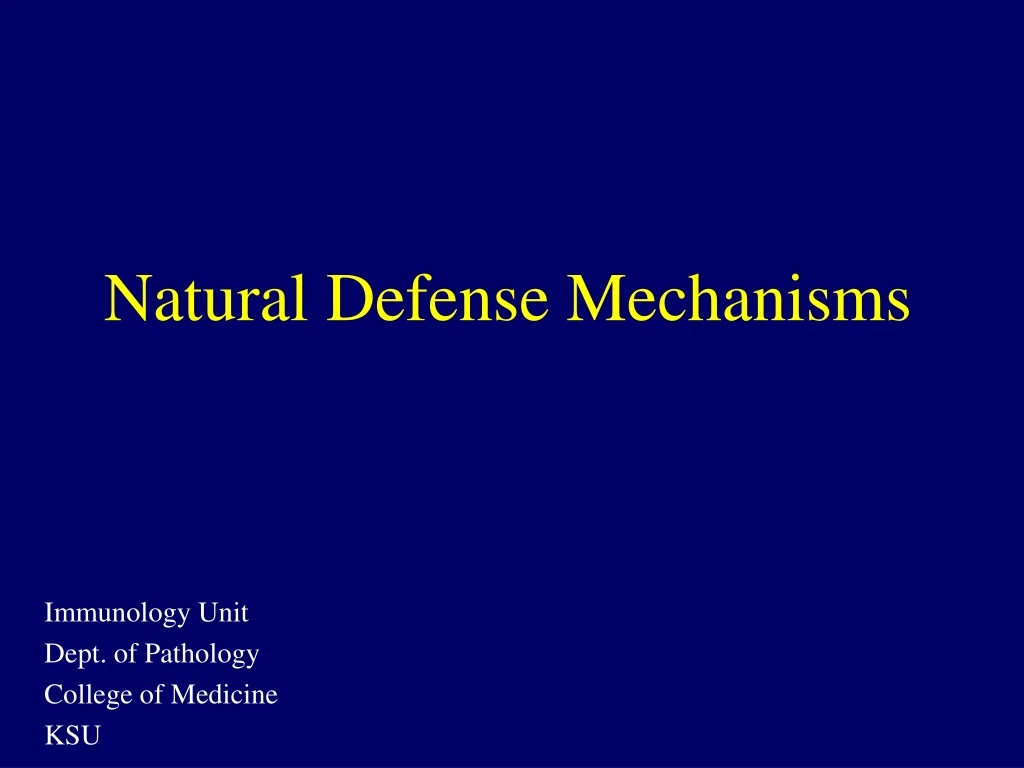natural defense mechanisms