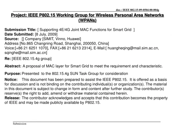 Project: IEEE P802.15 Working Group for Wireless Personal Area Networks (WPANs)