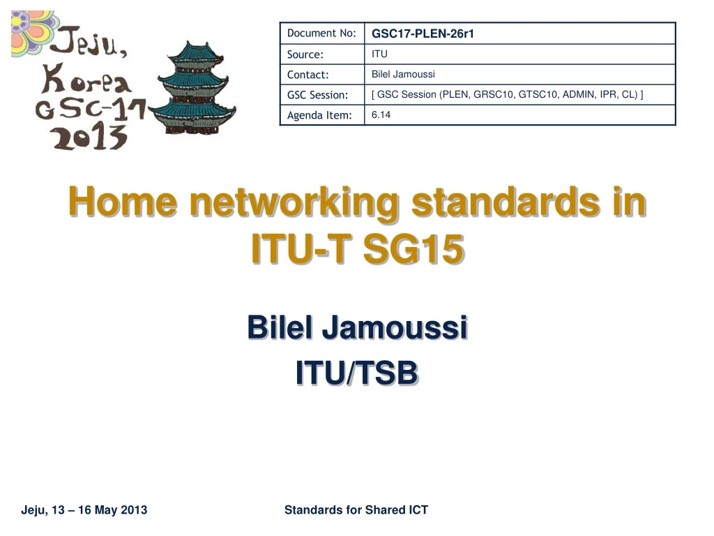 home networking standards in itu t sg15