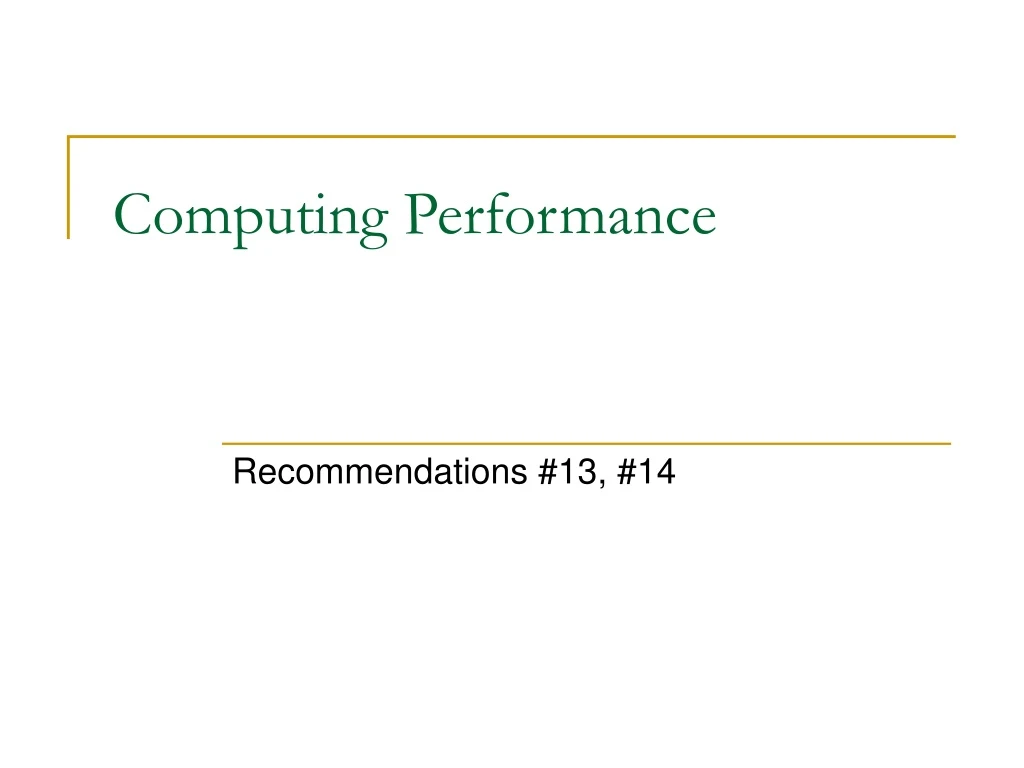 computing performance