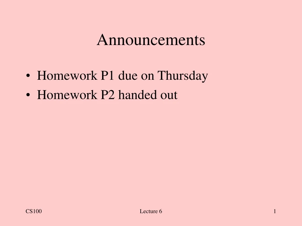 announcements