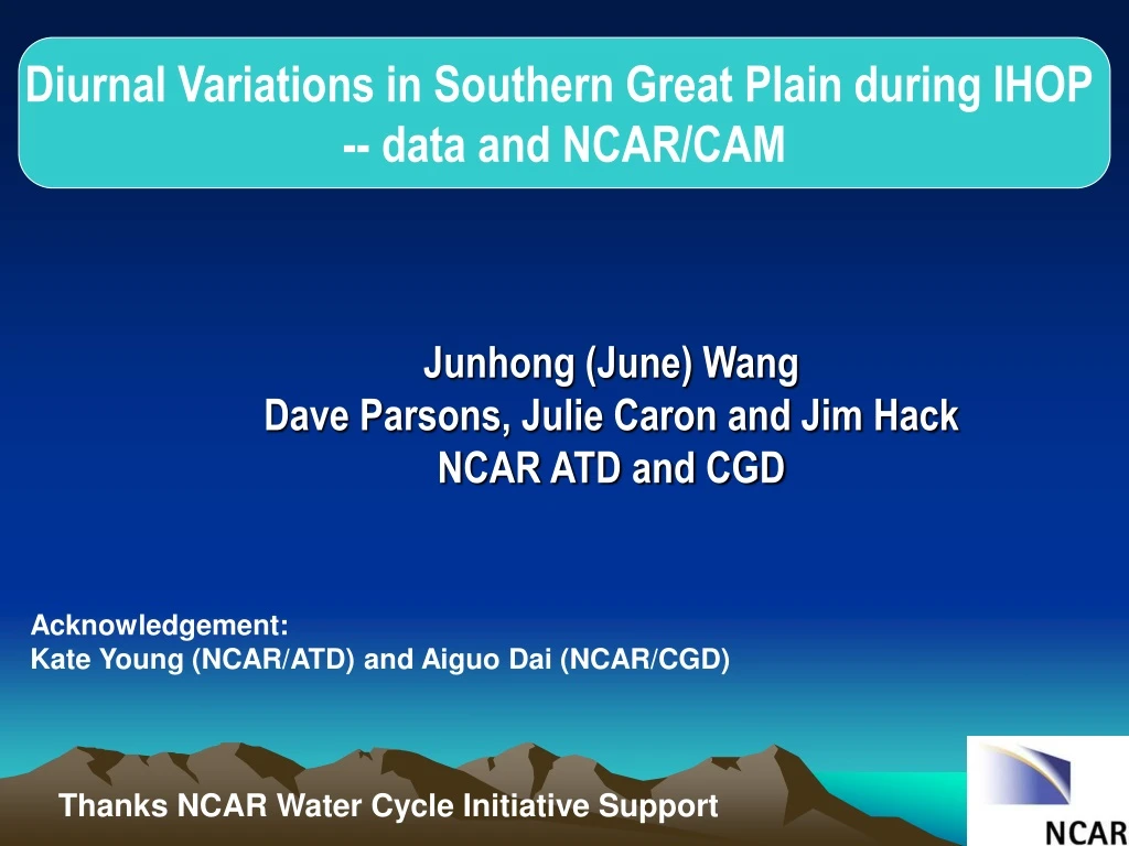 diurnal variations in southern great plain during