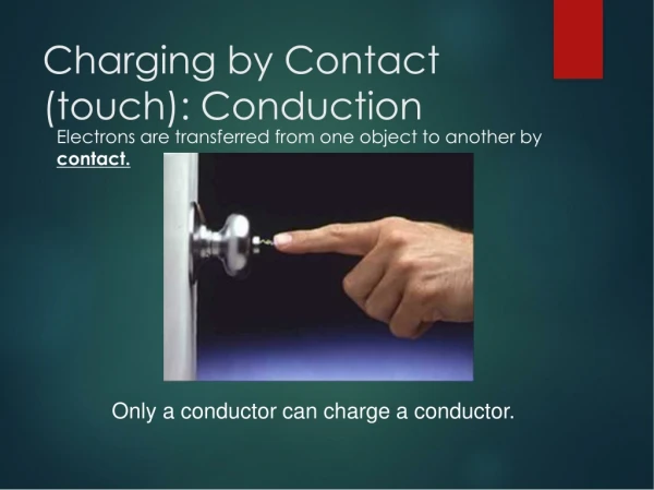 Charging by Contact (touch): Conduction