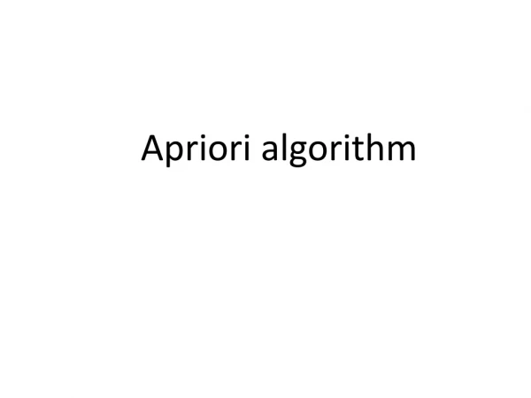 Apriori algorithm