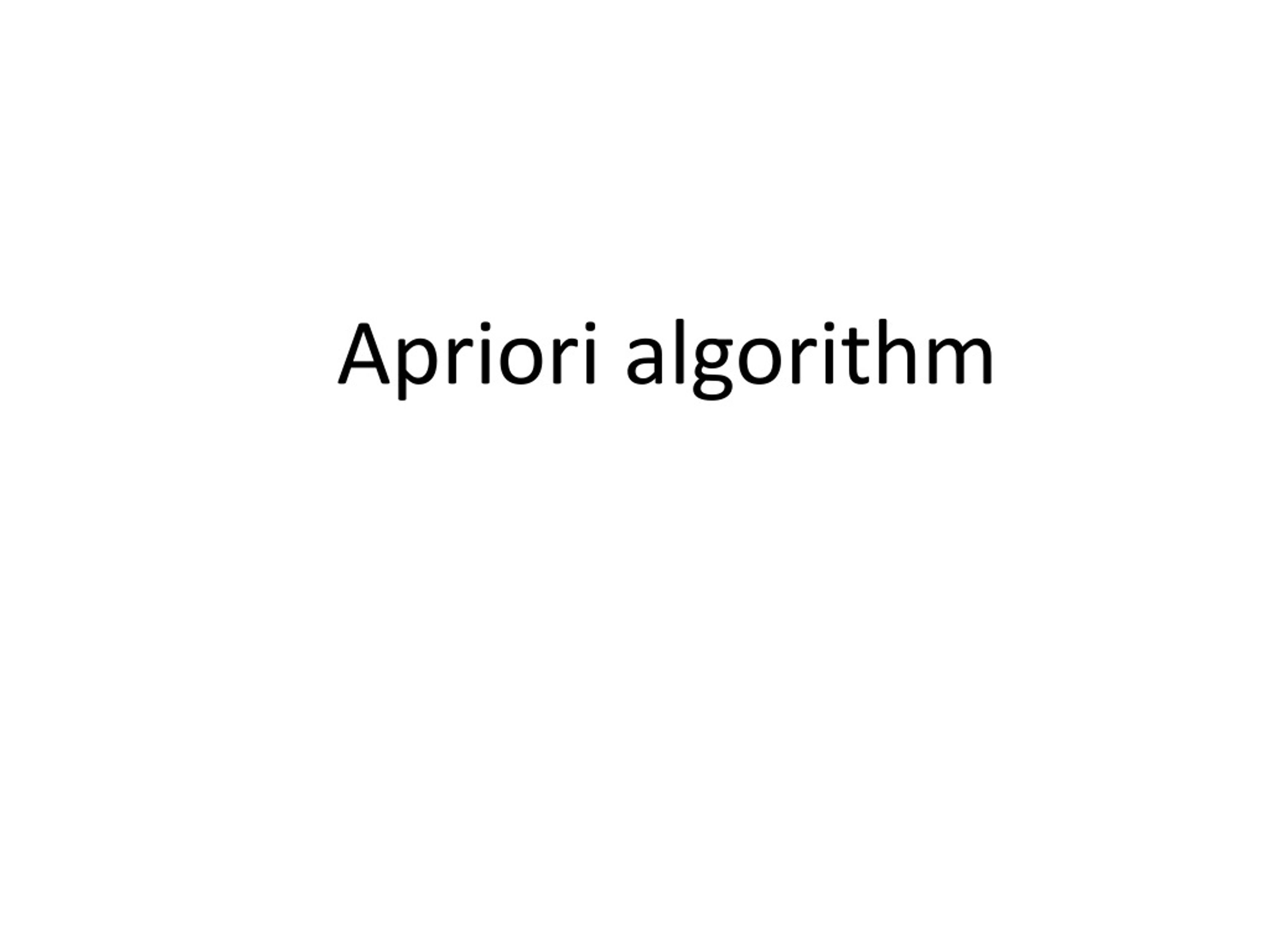 Apriori algorithm - slide 1