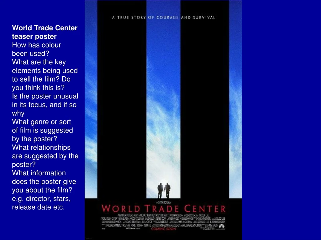 world trade center teaser poster how has colour