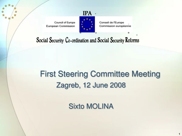 First Steering Committee Meeting Zagreb, 12 June 2008 Sixto MOLINA
