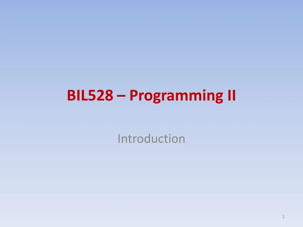 bi l528 programming ii