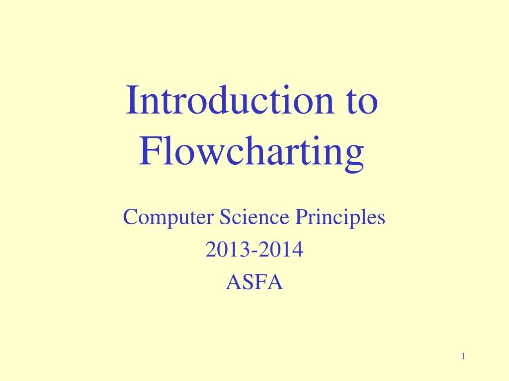 introduction to flowcharting