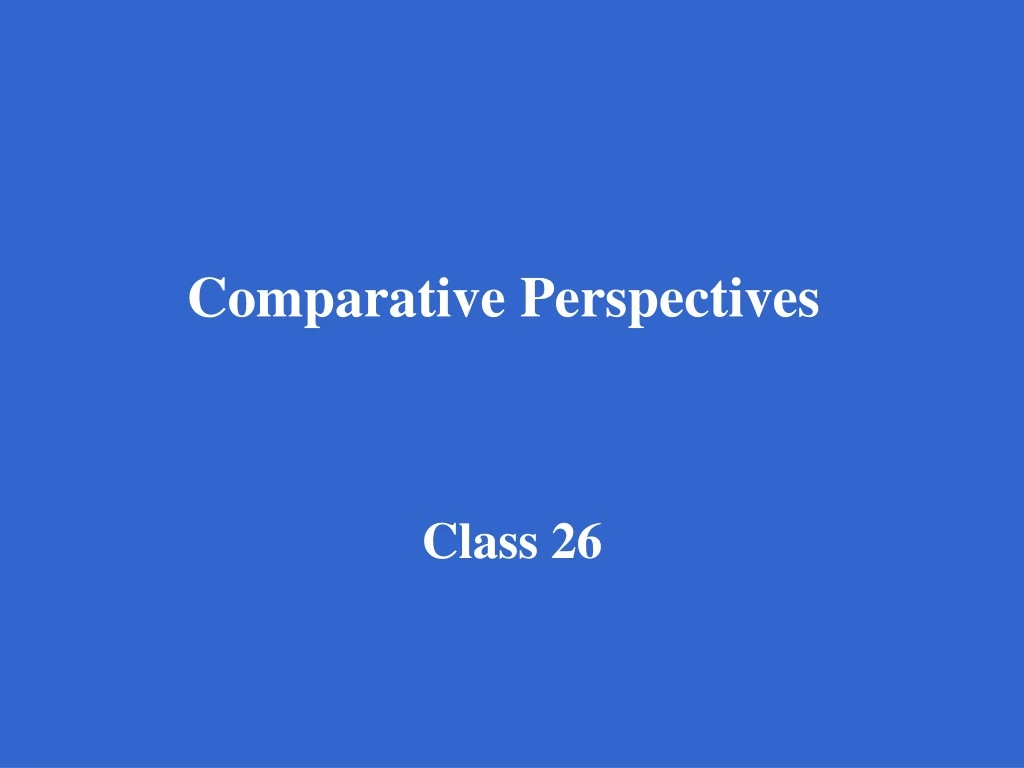 comparative perspectives