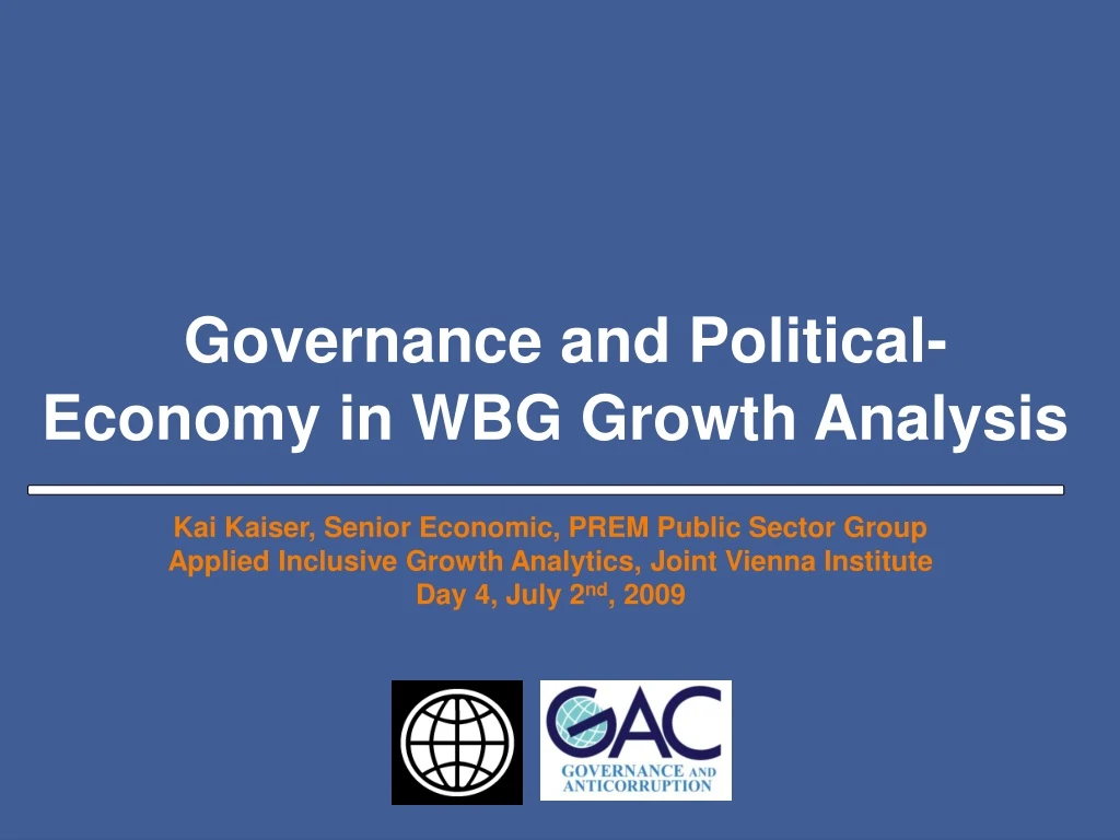 governance and political economy in wbg growth