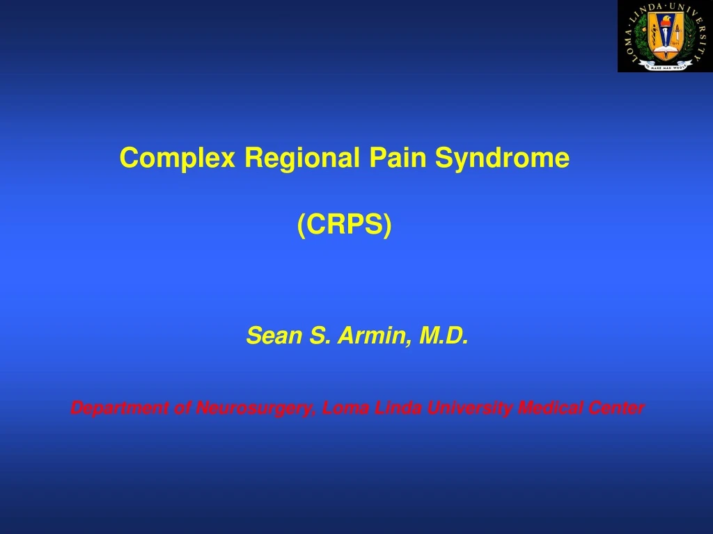 complex regional pain syndrome crps