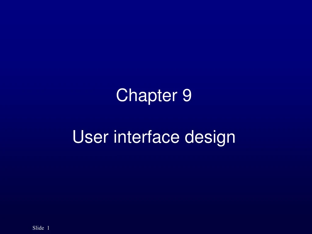chapter 9 user interface design
