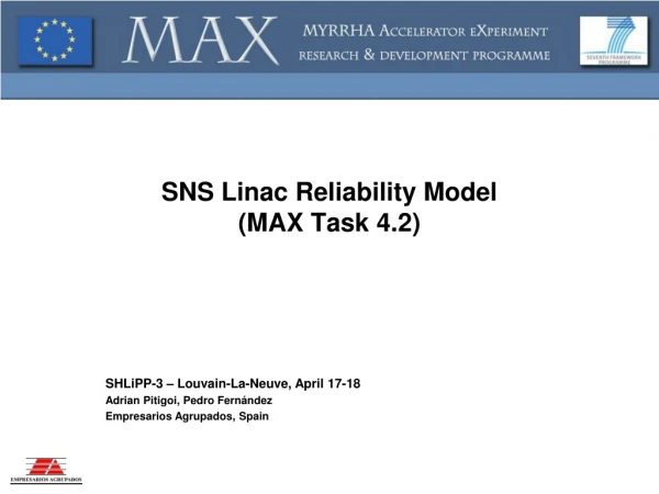 SNS Linac Reliability Model  (MAX Task  4.2)
