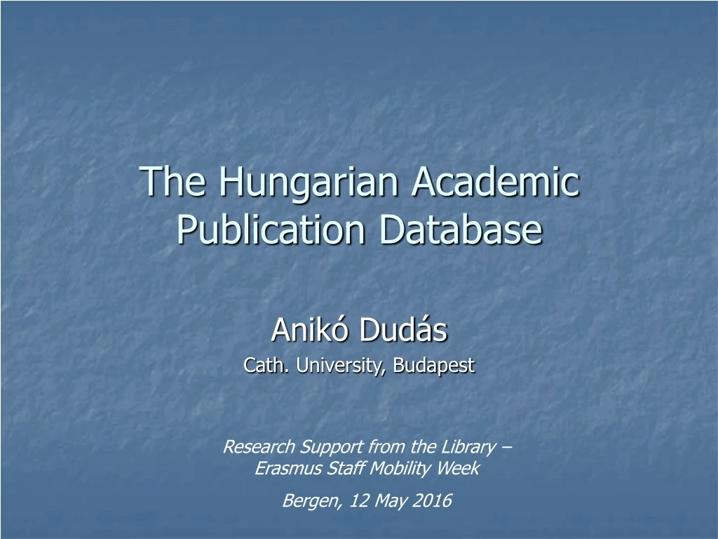 the hungarian academic publication database