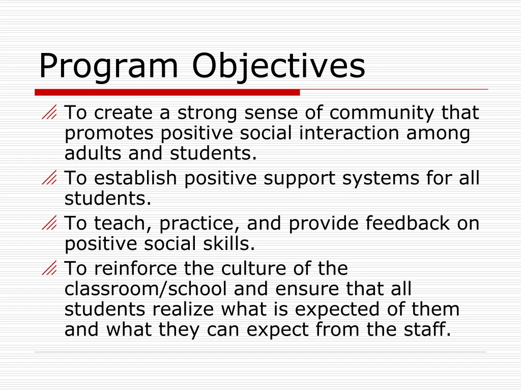 program objectives