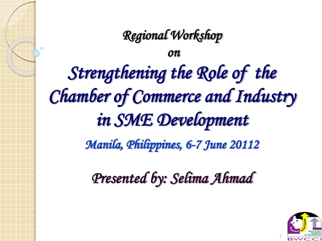 regional workshop on strengthening the role