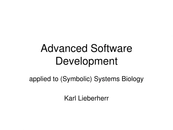 Advanced Software Development
