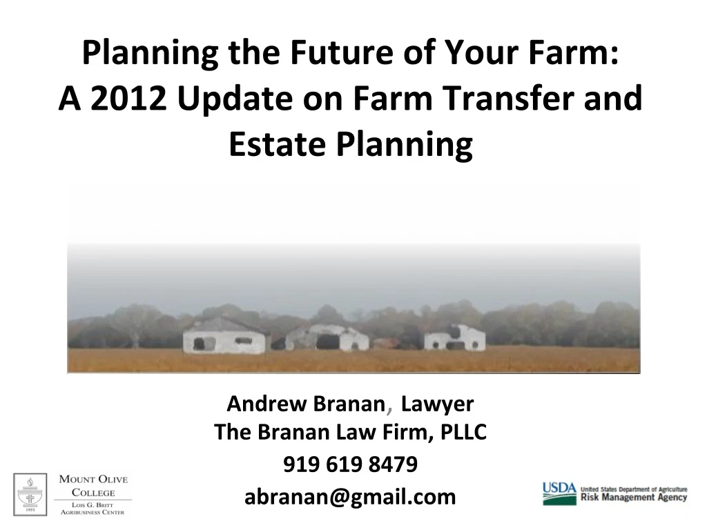 planning the future of your farm a 2012 update on farm transfer and estate planning