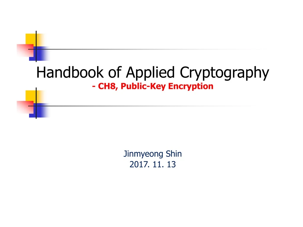 handbook of applied cryptography ch8 public key encryption