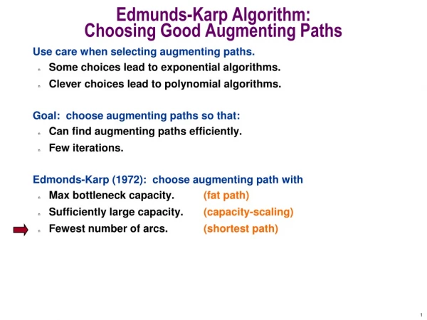 Edmunds-Karp Algorithm: Choosing Good Augmenting Paths