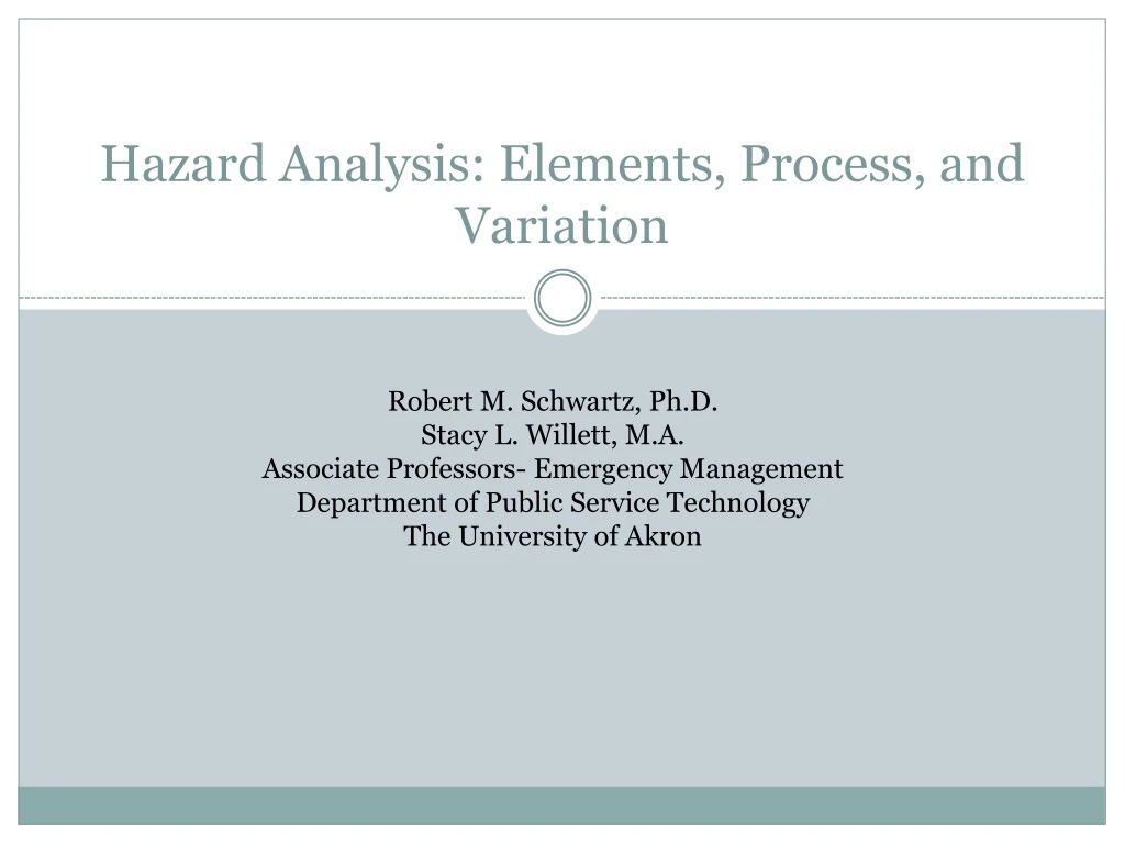 hazard analysis elements process and variation