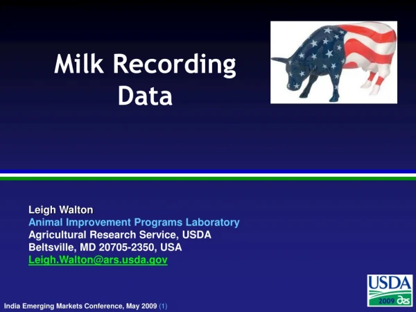 Milk Recording  Data