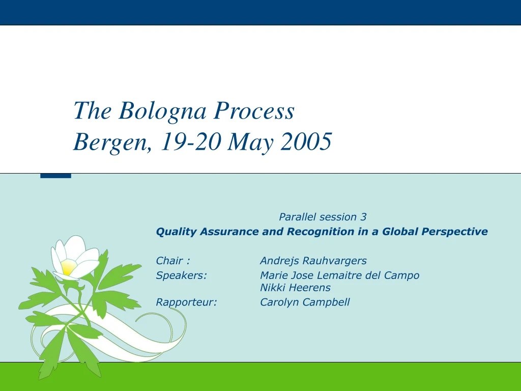 the bologna process bergen 19 20 may 2005