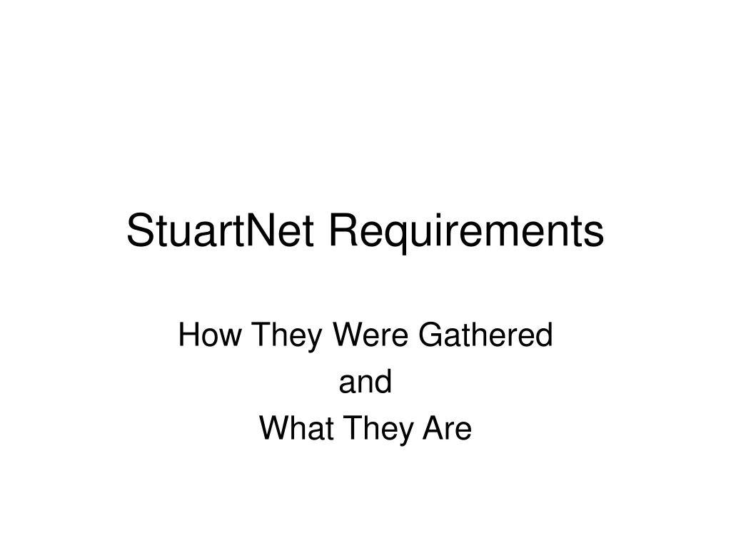 stuartnet requirements