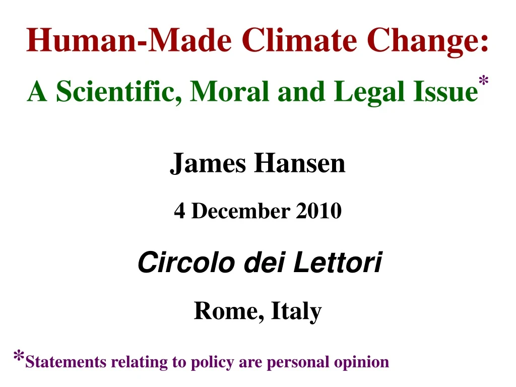 human made climate change