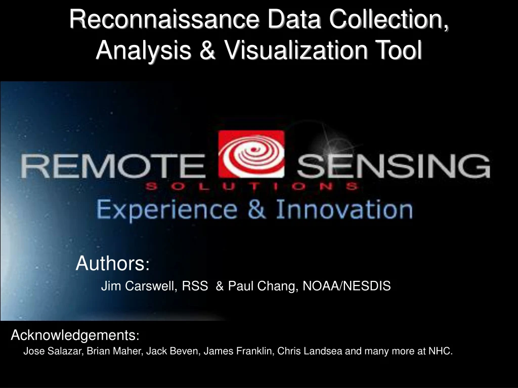 reconnaissance data collection analysis visualization tool