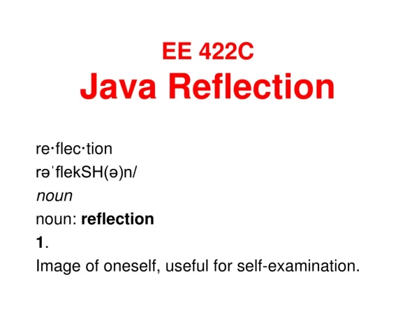 EE 422C Java Reflection